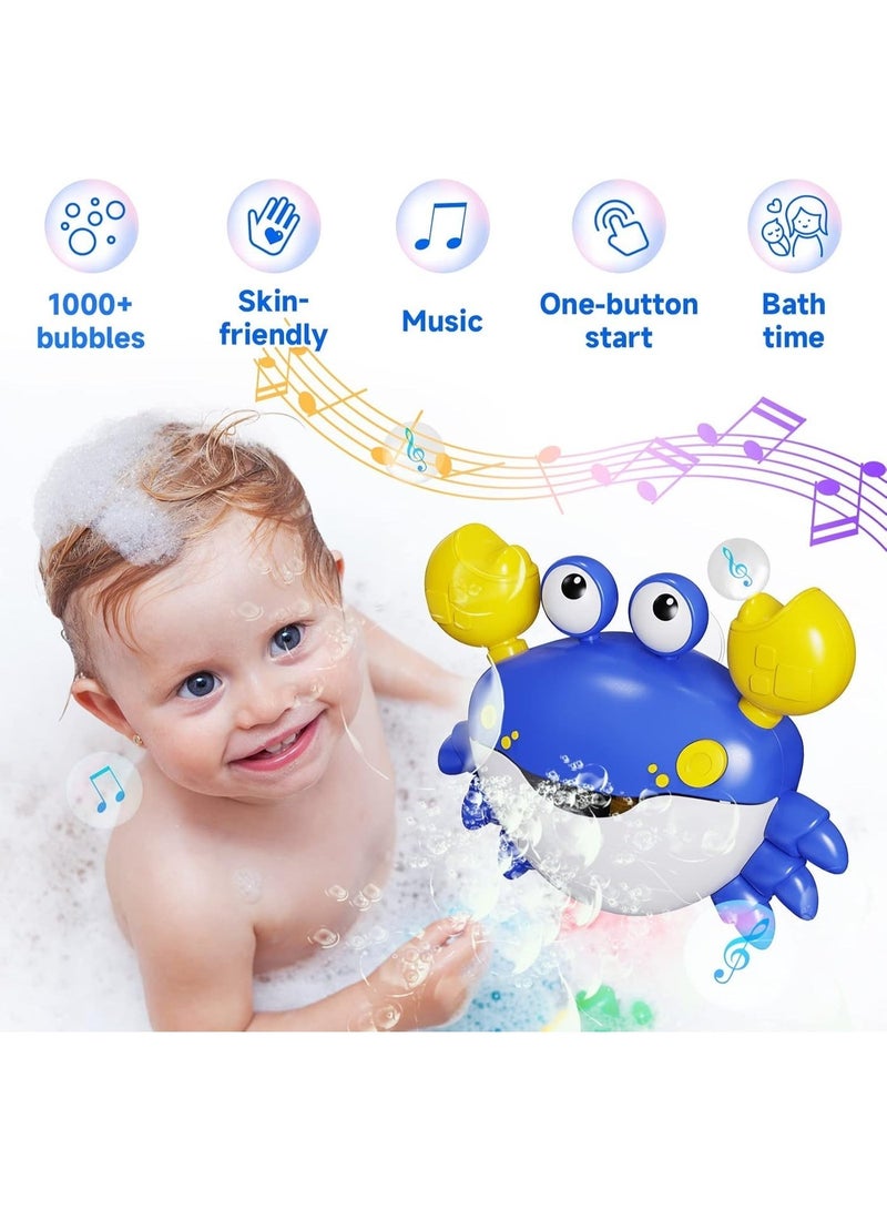 jaexest Crab Bath Toys: Bath Toys for Toddlers 3 Years, Blow Bubbles and Plays 12 Children’s Songs, Sing-Along Bath Bubble Maker for Baby (Blue) - Image 4