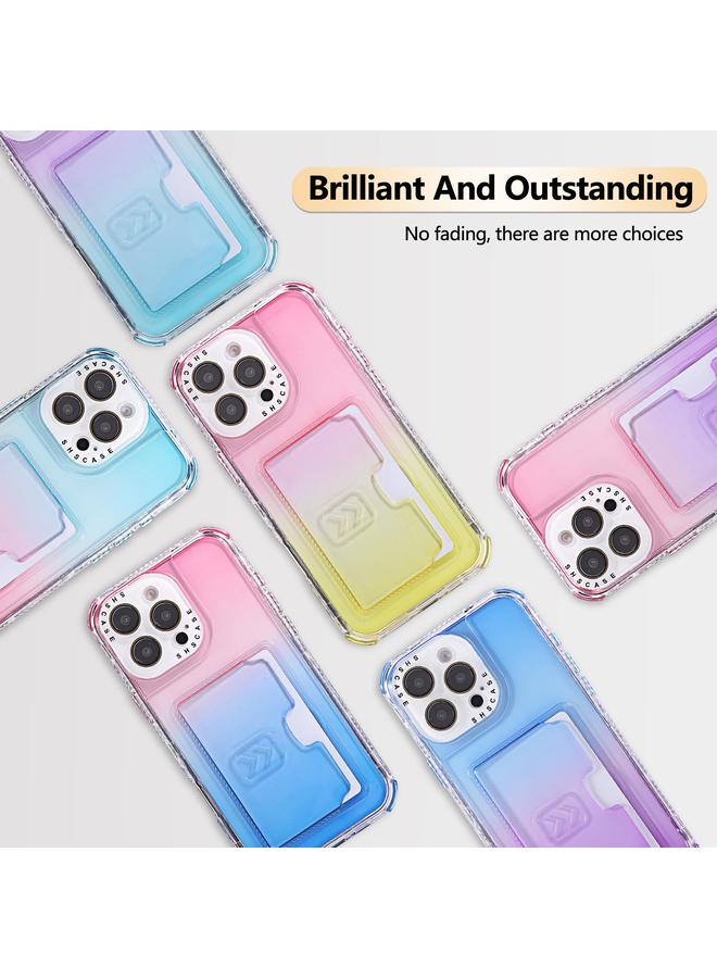 Zaboon Case For iPhone 13 / 14 Gradient Color TPU + PC Card Slot Full Coverage Phone Case - Image 2