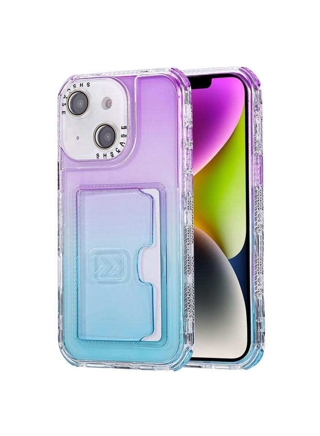 Zaboon Case For iPhone 13 / 14 Gradient Color TPU + PC Card Slot Full Coverage Phone Case - Image 1