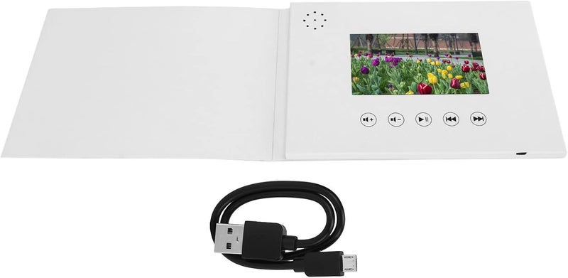 بطاقة تهنئة إلكترونية بشاشة LCD، دعم لتشغيل الفيديو بدقة عالية 720P وبتنسيقات متعددة (MP4، AVI، MPEG، WMV)، مناسبة لأعياد الميلاد، عيد الأب، الإعلانات المؤسسية، والهدايا الترويجية (حجم 4.3 بوصة، بطارية ليثيوم أيون سعة 500 مللي أمبير ساعة). - Image 4