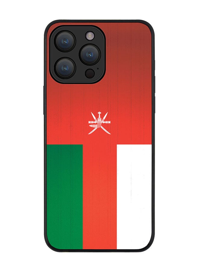 Stylizedd Cover for iPhone 15 Pro Case Rugged Black Slim fit Soft Flexible Anti Drop TPU Gel Thin Protective Phone Cases - Flag Of Oman - Image 1