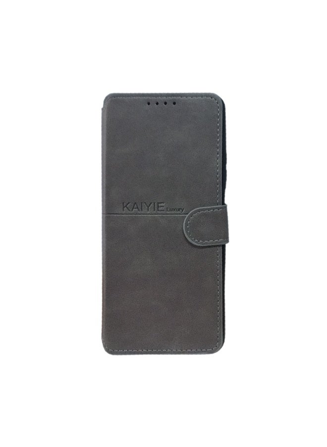 Phone Back Cover Flip leather for Realme C55 gray - Image 1