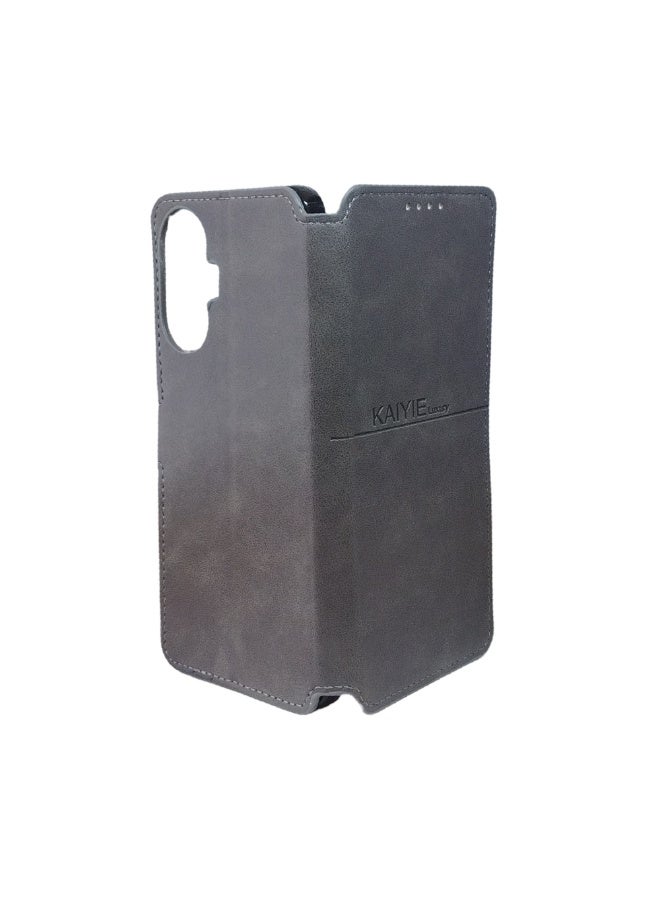 Phone Back Cover Flip leather for Realme C55 gray - Image 3