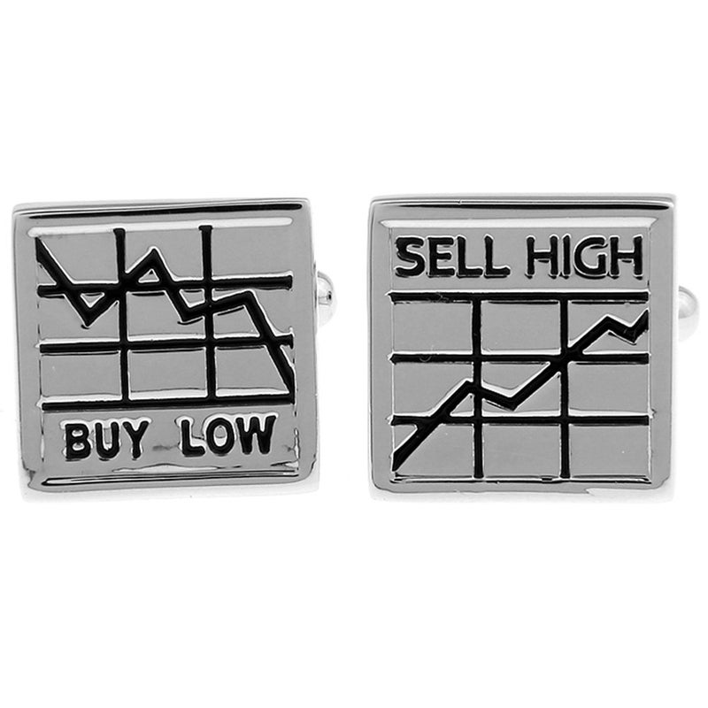 Stock Market Buy Low Sell High Financial Consultant Investment Banking Cufflinks