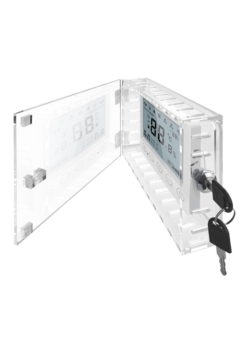 KASTWAVE Universal Thermostat Lock Box with Key, Clear Thermostat Guard for Wall, Thermostat Cover with Lock Fits Thermostats 6.5"H x 4.72"W x 1.65"D or Smaller (1 Set)  - Image 2