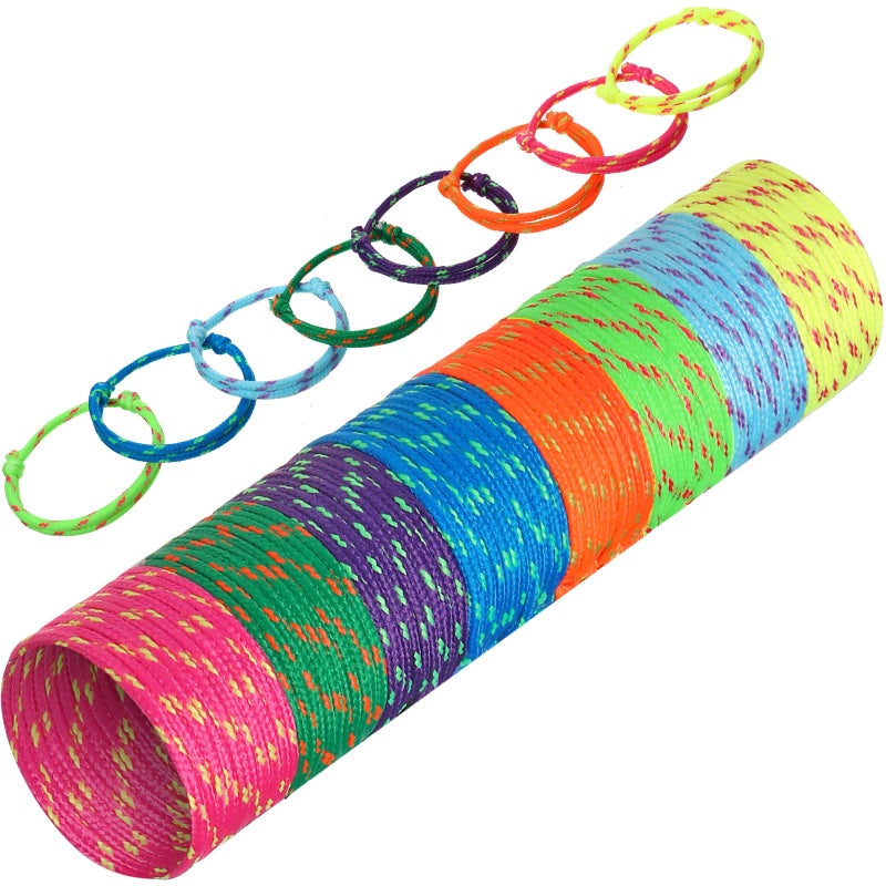WILLBOND 216 Neon Friendship Bracelet Bulk Woman Paracord Bracelet Back to School Gift for Student Birthday Classroom Basket Stuffers Adjust Rope Goodie Bag Party FavorBright Colors - Image 2