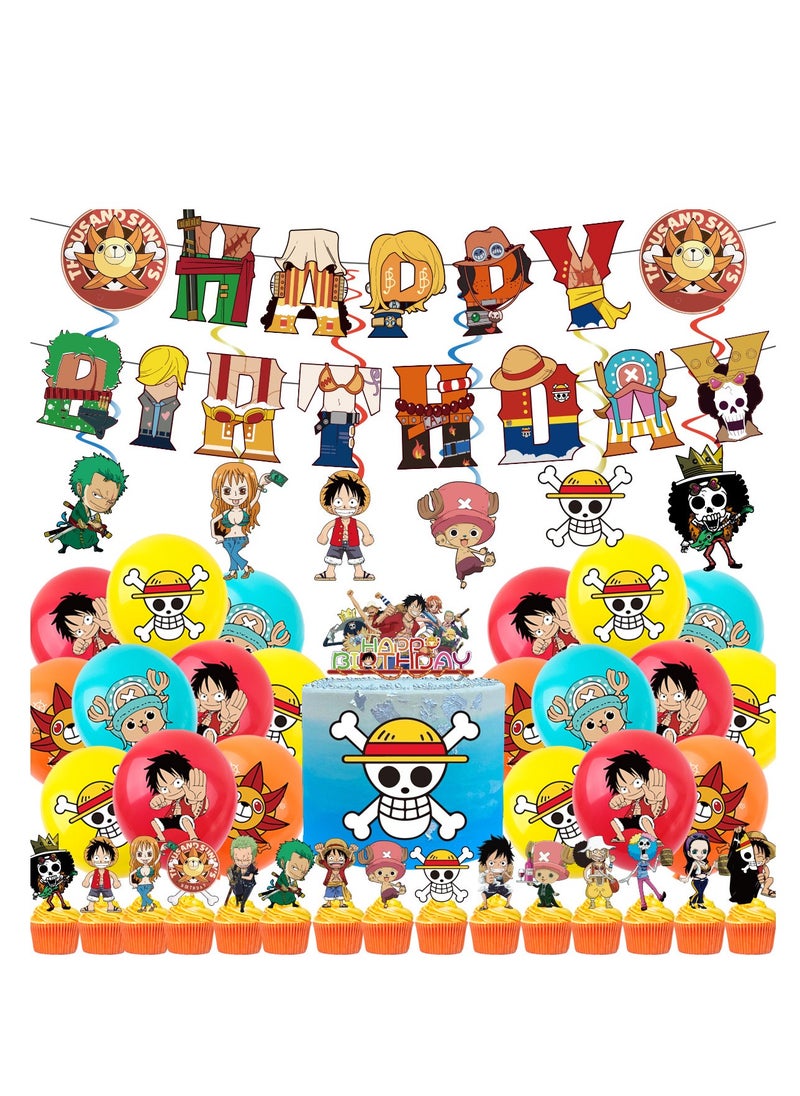 xppier 43 Pieces One Piece Theme Birthday Decorations for Children's Birthday Supplies  - Image 1