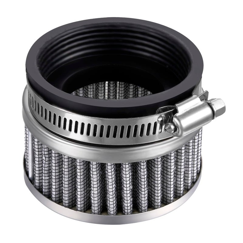 Deflife Universal 6062mm Air Filter Cleaner Round Tapered Replacement for Motorcycle Silver Tone - Image 3