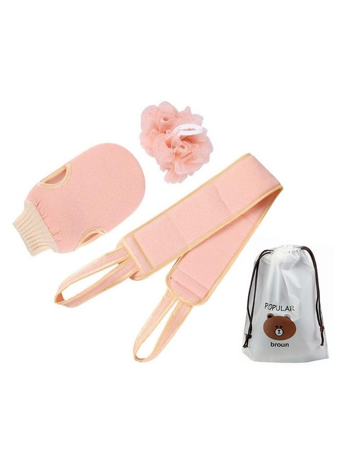 3PCS Body Washing Exfoliating Set - Back Scrubber Strap, Loofah Sponge & Bath Glove | Double-Sided Exfoliator for Deep Cleaning, Dead Skin Removal, Smooth & Soft Skin Care - Image 1