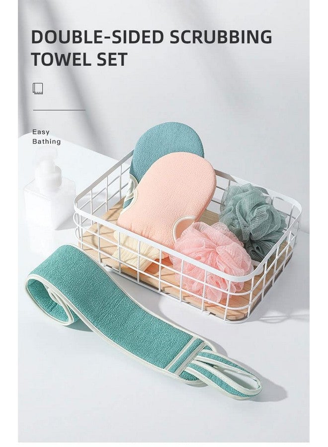 3PCS Body Washing Exfoliating Set - Back Scrubber Strap, Loofah Sponge & Bath Glove | Double-Sided Exfoliator for Deep Cleaning, Dead Skin Removal, Smooth & Soft Skin Care - Image 4