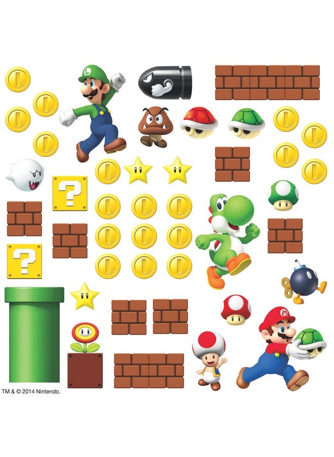 RoomMates RoomMates RMK2351SCS Nintendo New Super Mario Bros Build a Scene Peel and Stick Wall Decals, Multicolored  - Image 1