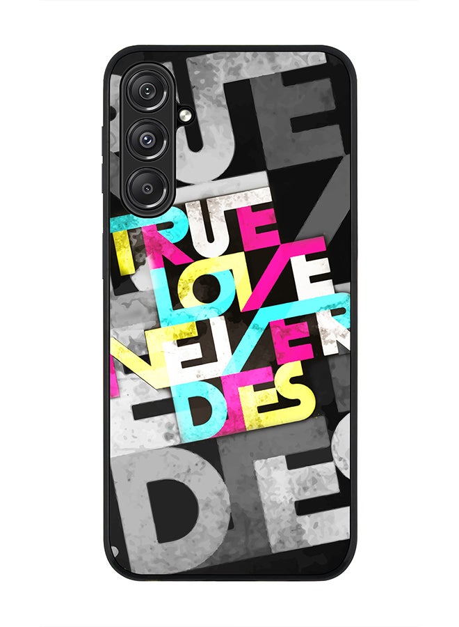 Stylizedd Rugged Black Edge case for Samsung Galaxy M34 5G, Custom Slim fit Flexible Anti Drop Thin Phone Case Cover - True Love Never Dies - Image 1