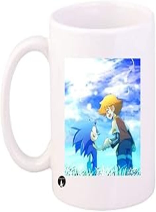 RYN Sonic/Video Game/Mug White Blue Gold Standard Size
