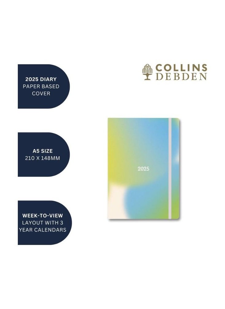 Collins - Collins Abstract Gradients 2025 Planner - A5 Week to View Diary - Blue - (E-AG153.60-25) - Stylish Weekly Eco Diary with Recycled Paper - Image 1