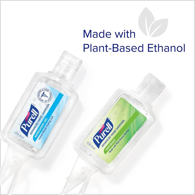Purell Advanced Hand Sanitizer Variety Pack, Naturals and Refreshing Gel, 1 fl oz Travel Size Flip Cap Bottle with JELLY WRAP Carrier (Pack of 36) - 3900-36-CMRFRAG - Image 5