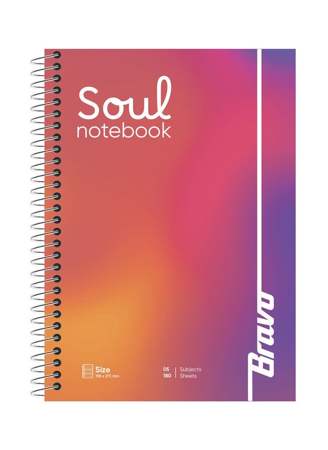 Bravo New Soul Notebook 5 Subjects - Double Hard Cover - Orange * Purple 