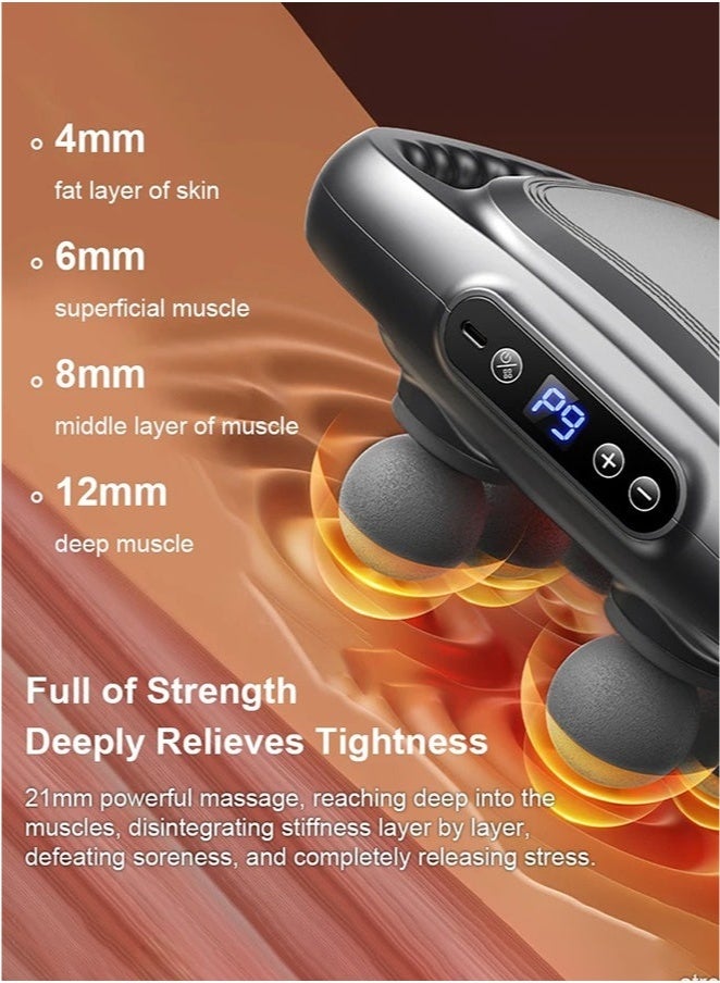 Loquat Fascia Muscle Massager High Frequency Back Waist Massage Machine Six-head Body Shoulder Professional - Image 3