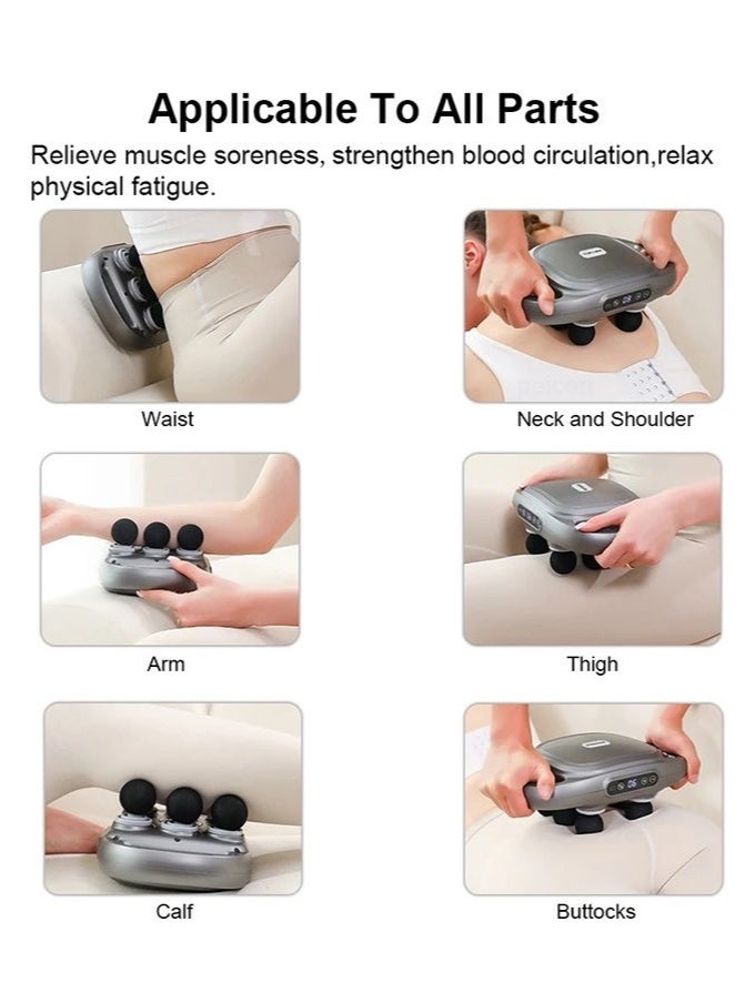 Loquat Fascia Muscle Massager High Frequency Back Waist Massage Machine Six-head Body Shoulder Professional - Image 2