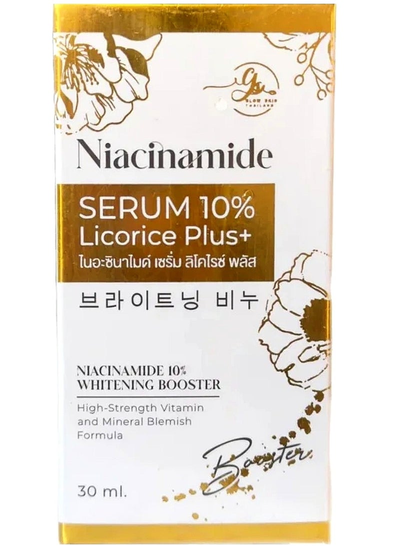 جي أس سيروم التفتيح ومكافحة الشيخوخة "Niacinamide Serum 10% Licorice Plus+" مصمم لتفتيح وإزالة البقع الداكنة. - Image 1