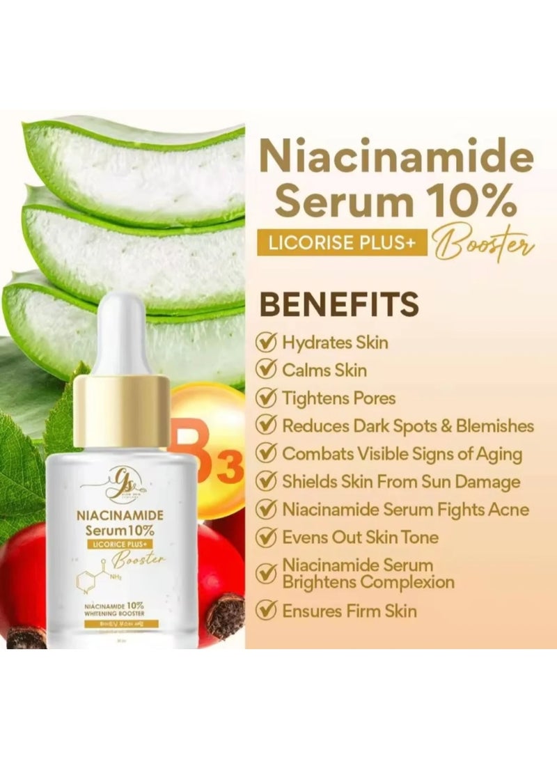 جي أس سيروم التفتيح ومكافحة الشيخوخة "Niacinamide Serum 10% Licorice Plus+" مصمم لتفتيح وإزالة البقع الداكنة. - Image 4