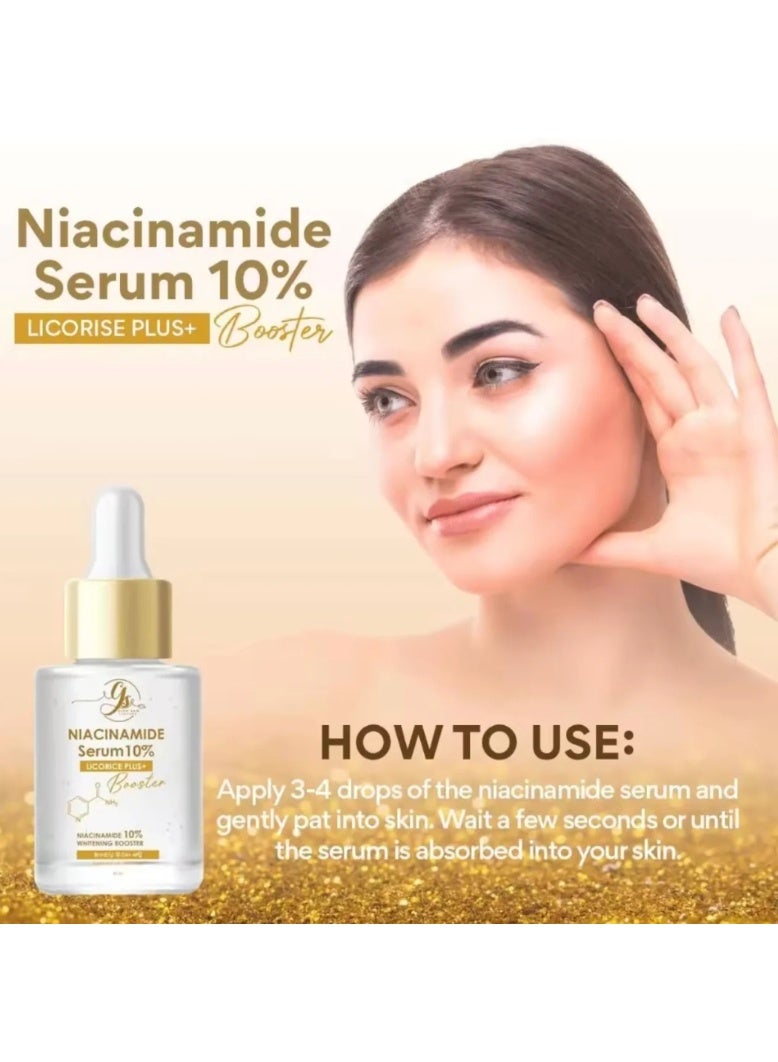جي أس سيروم التفتيح ومكافحة الشيخوخة "Niacinamide Serum 10% Licorice Plus+" مصمم لتفتيح وإزالة البقع الداكنة. - Image 2