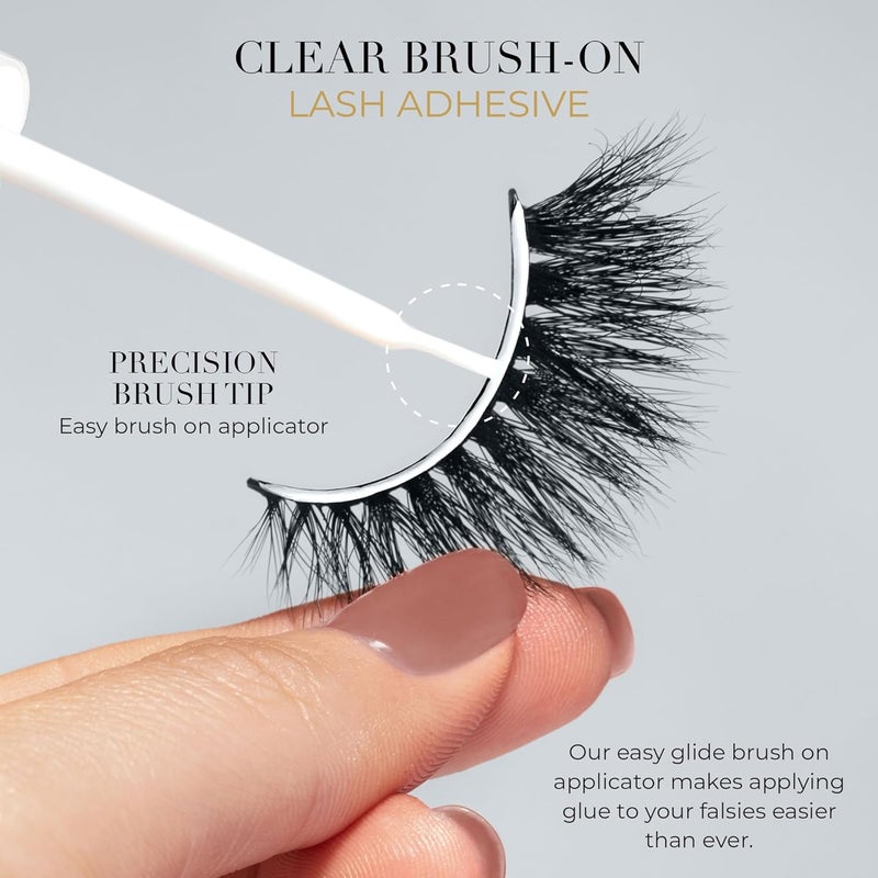 Lilly Lashes Clear Eyelash Glue - Brush On Lash Glue for False & Natural Lashes - Latex Free - Image 3