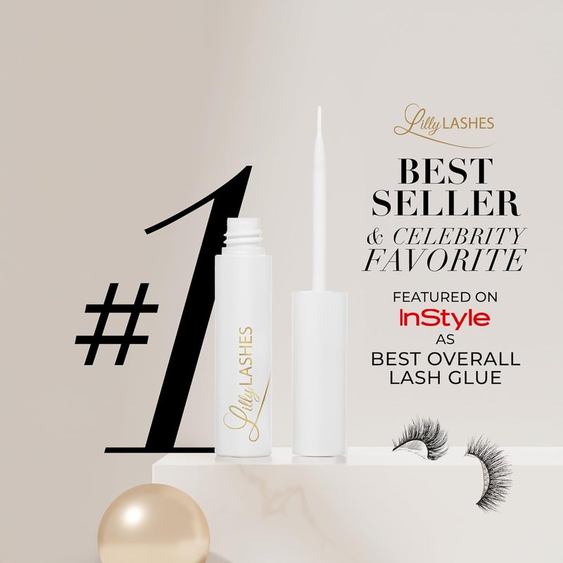 Lilly Lashes Clear Eyelash Glue - Brush On Lash Glue for False & Natural Lashes - Latex Free - Image 5