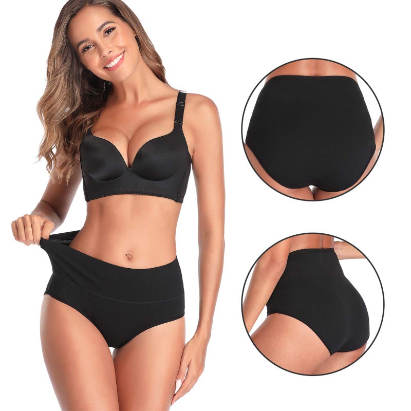 Annenmy Women's Underwear, Women Soft Stretch Panties Full Coverage Brief Plus Size Panties (3X-Large, Dark, 5-Pack) - Image 2
