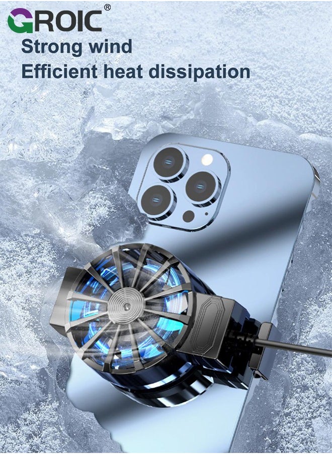GROIC Mobile Phone Cooler, Portable Cellphone Semiconductor Cooling Backclip Radiator Fan for Gaming/Tiktok Live/Vlog, Support 58-98mm Wide Smartphone  - Image 4