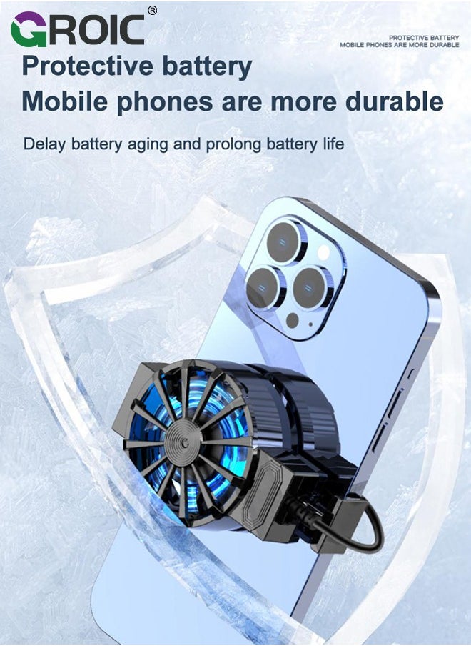 GROIC Mobile Phone Cooler, Portable Cellphone Semiconductor Cooling Backclip Radiator Fan for Gaming/Tiktok Live/Vlog, Support 58-98mm Wide Smartphone  - Image 5
