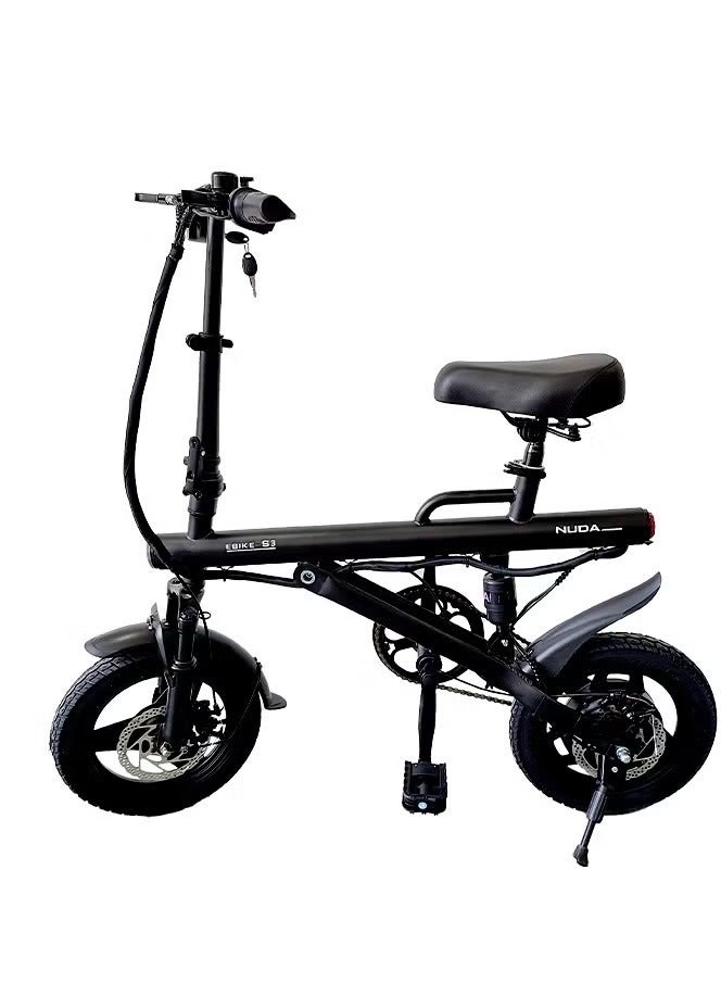 غاز 🚲دراجة كهربائية قابلة للطي 14 بوصة للتنقل داخل المدينة، محرك 400 واط، بطارية مخفية 36 فولت 10Ah، تعليق مزدوج، إطارات فاكيوم 14 بوصة - Image 1