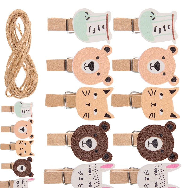 40Pcs Cartoon Photo Clips Home Crafts Picture Holder Sealing Clip Photo Craft DIY Clip Picture Decor - Image 1