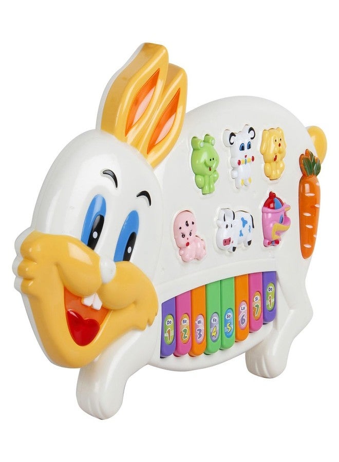 RUHANI Rabbit Shaped Musical Light Voice Learning Keyboard Piano for Kids - Image 1