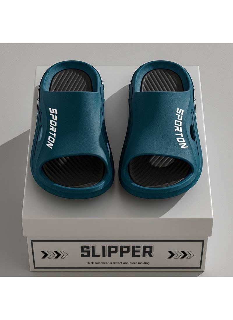 Generic Mens Fashionable Summer Soft Bottom Sandals Anti-Slip Deodorant PVC Special Couple Trendy Slippers Casual Slip-On Shoes 709-dark green 