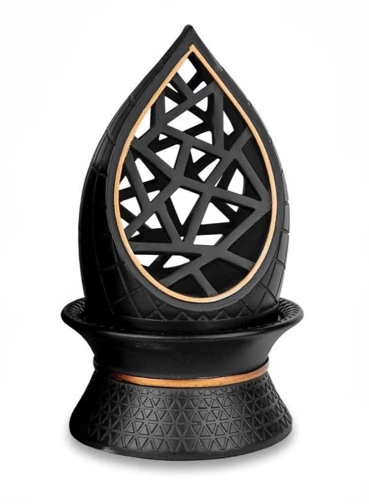 رادین مبخرة عطرية أنيقة من الراتنج بأسلوب عربي، حاملة بخور عود مع صينية معدنية للتبخير لليوغا، العلاج العطري، غرفة النوم، المنزل والمكتب - Image 1