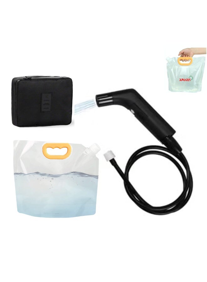 JUNARIS Portable Bidet Water Bag for Travel | Foldable Water Bags (Pack of 4) | Lightweight, Leak-Proof | Reusable Bags for Shattaf, Camping, Outdoor Use Portable Water Storage Bag For Camping Bathroom Personal Hygiene Water Bags - Image 3