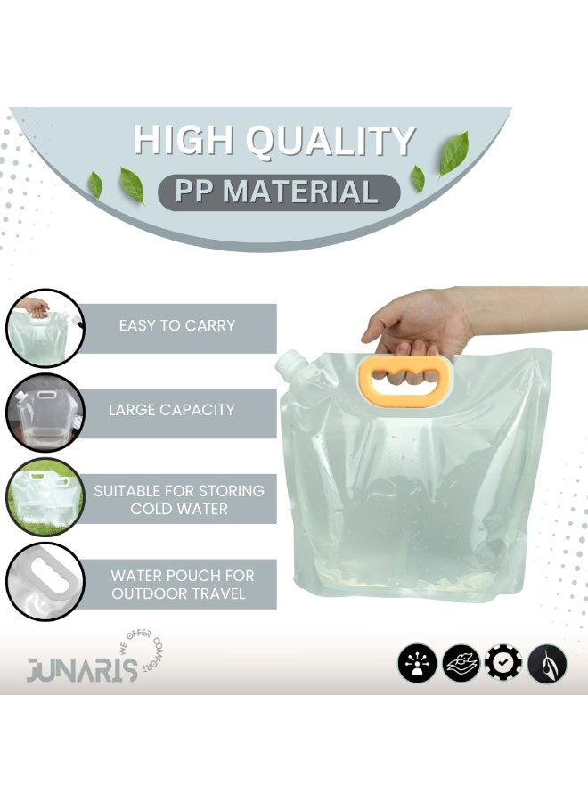 JUNARIS Portable Bidet Water Bag for Travel | Foldable Water Bags (Pack of 4) | Lightweight, Leak-Proof | Reusable Bags for Shattaf, Camping, Outdoor Use Portable Water Storage Bag For Camping Bathroom Personal Hygiene Water Bags - Image 4