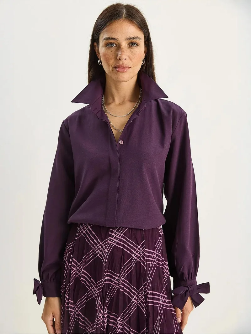 Bianco Lucci LUCCI Button-Up Relaxed Fit Cotton-Polyester Shirt