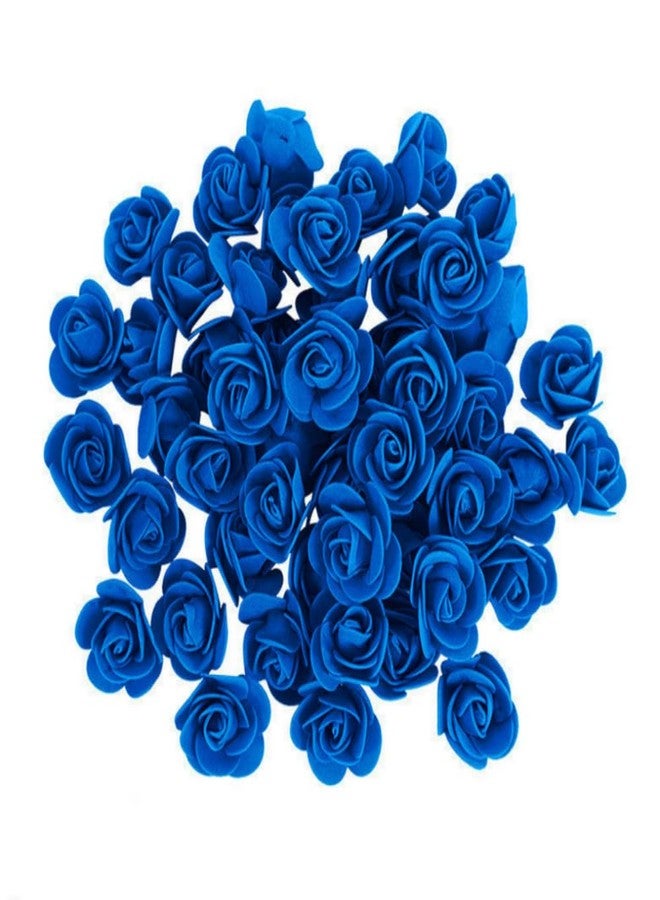 DODXIAOBEUL 120 Pcs Mini Foam Rose Heads,1.18" Blue Mini Roses Artificial Flowers for Crafts DIY Wedding Party Valentine's Day Festival Home Rose Wall Decoration(Blue) - Image 1