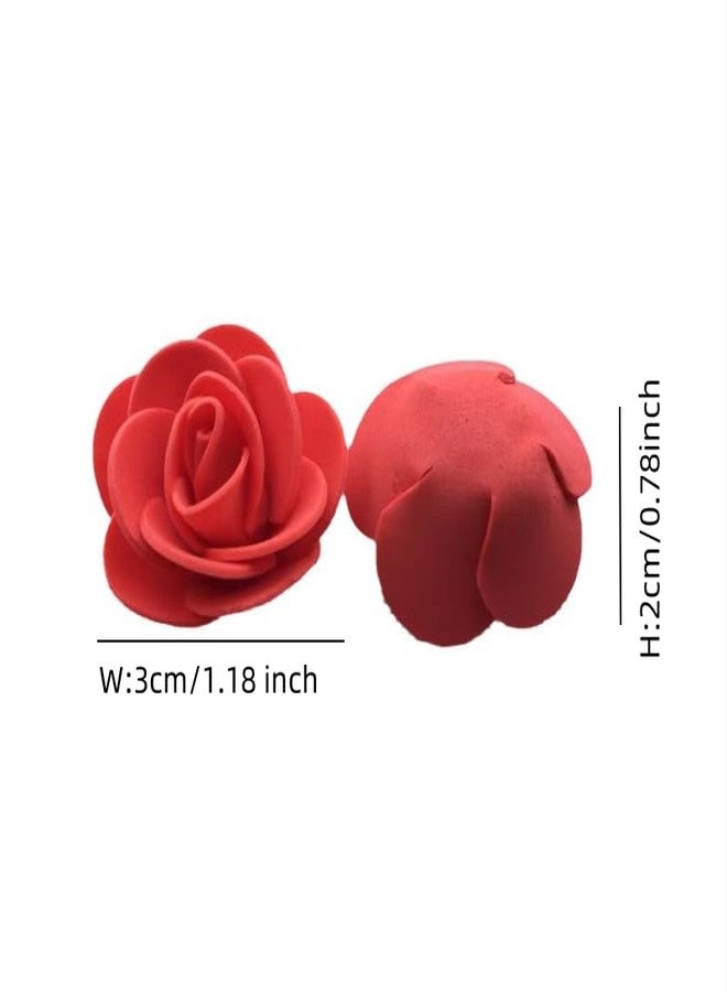DODXIAOBEUL 120 Pcs Mini Foam Rose Heads,1.18" Blue Mini Roses Artificial Flowers for Crafts DIY Wedding Party Valentine's Day Festival Home Rose Wall Decoration(Blue) - Image 2
