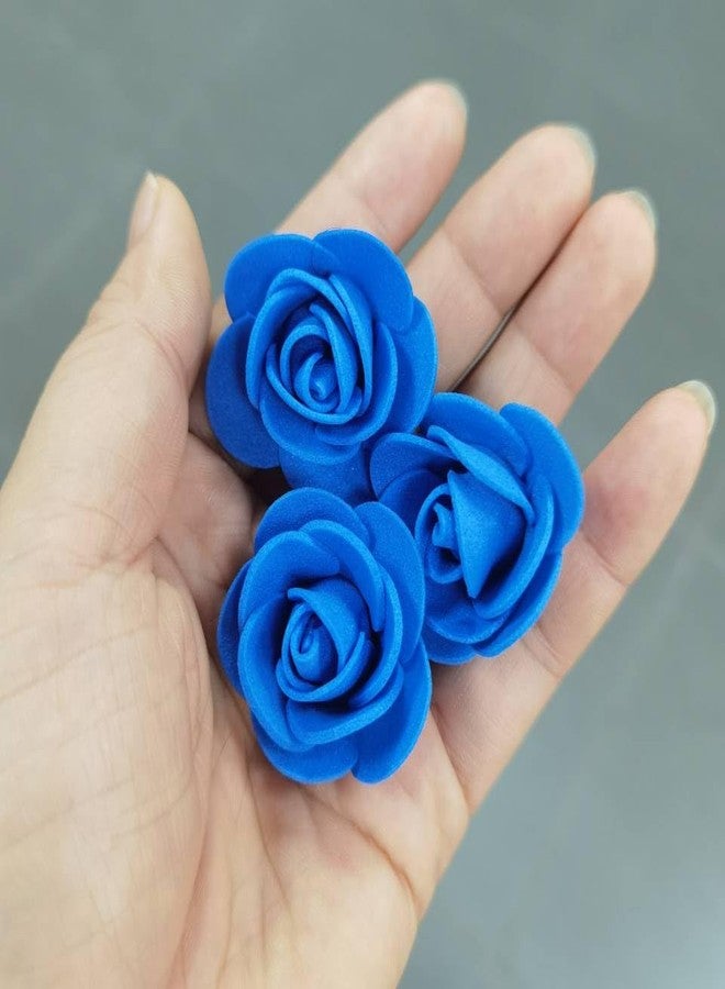DODXIAOBEUL 120 Pcs Mini Foam Rose Heads,1.18" Blue Mini Roses Artificial Flowers for Crafts DIY Wedding Party Valentine's Day Festival Home Rose Wall Decoration(Blue) - Image 3