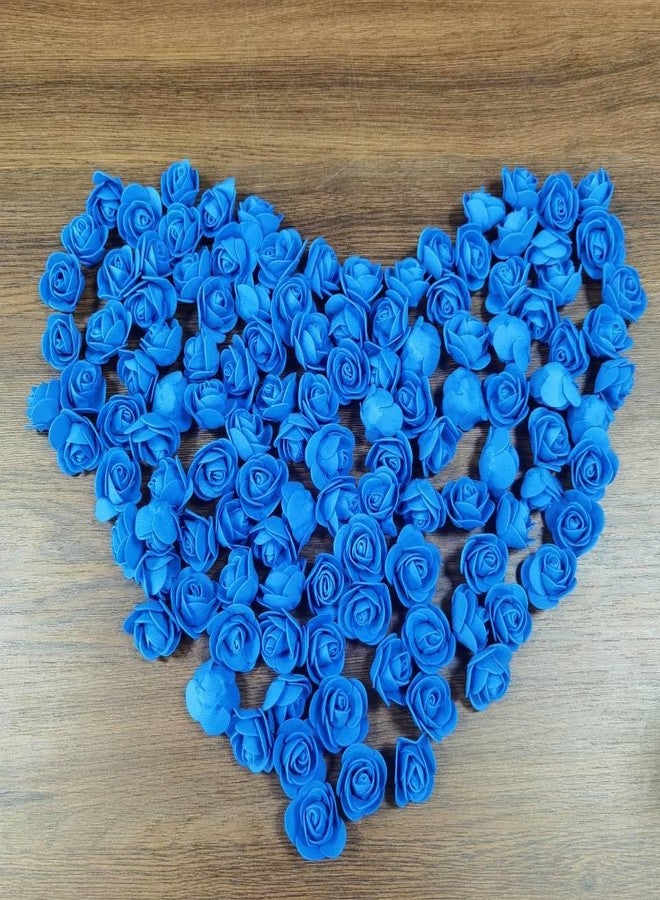 DODXIAOBEUL 120 Pcs Mini Foam Rose Heads,1.18" Blue Mini Roses Artificial Flowers for Crafts DIY Wedding Party Valentine's Day Festival Home Rose Wall Decoration(Blue) - Image 4