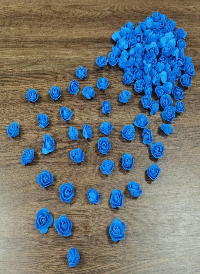 DODXIAOBEUL 120 Pcs Mini Foam Rose Heads,1.18" Blue Mini Roses Artificial Flowers for Crafts DIY Wedding Party Valentine's Day Festival Home Rose Wall Decoration(Blue) - Image 5