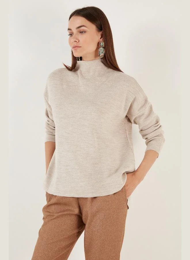 Lela Lela Long Back Stand Collar Thin Knit Sweater Women's SWEATER 4615002