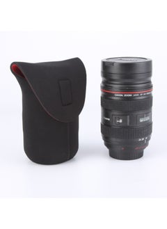 Generic SLR Camera Lens Bag Lens Bag Diving Material Red And Black Lens Barrel Storage Bag Elastic Protective Cover Spot-Color:Black-Dimensions:S Black/red  - Image 4