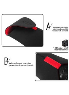 Generic SLR Camera Lens Bag Lens Bag Diving Material Red And Black Lens Barrel Storage Bag Elastic Protective Cover Spot-Color:Black-Dimensions:S Black/red  - Image 2