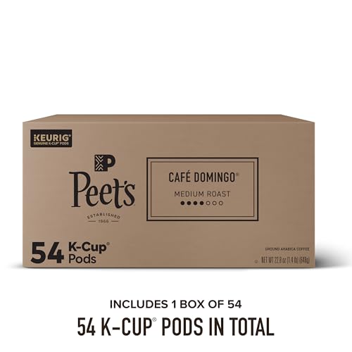 Peet's Coffee Peets Coffee Medium Roast Keurig KCup Pods 100 Arabica Coffee  Caf Domingo 54 Count 1 Box of 54 Pods - Image 5