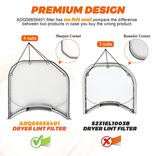 Beaquicy Adq56656401 Dryer Lint Filters replacement for LG kenmore Dryer by Beauicy - 2025 UPGRADED STAINLESS STEEL mesh screen - Replaces Adq566564, 79681472210, 79681473210, 79681182310, DLGX3371V, DLGX3371W - Image 3