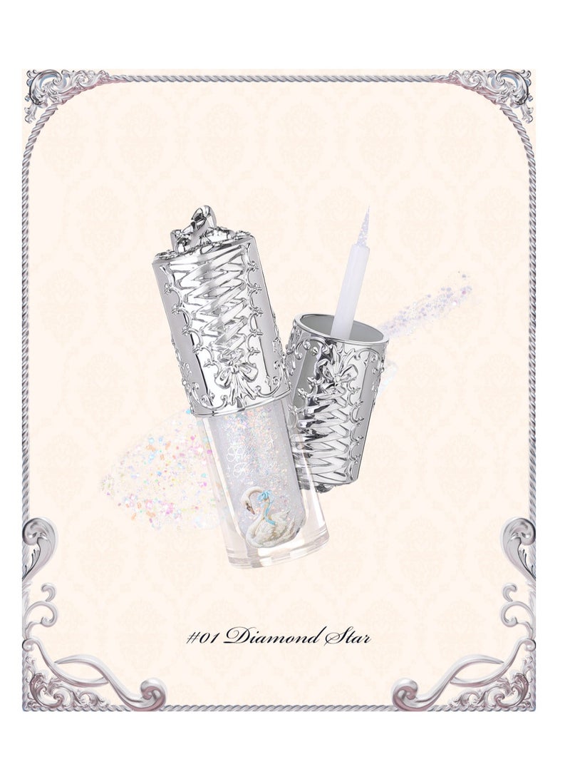 Flower Knows - Swan Ballet Liquid Eyeshadow Pearl Fine Glitter Long-Lasting Quick Dry Shimmer Dust Skins Eyeshadow 4g (01 Diamond Star) - Image 1