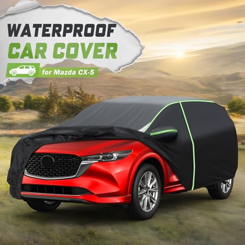 Mixsuper Liner Car Cover for Mazda CX-5 2013-2026 / Mazda CX-50 2023-2026, 7 Layers Full Car Cover All Weather Car Covers for CX5 CX50, Waterproof Outdoor Cover with Zipper Door Reflective Strips - Image 2
